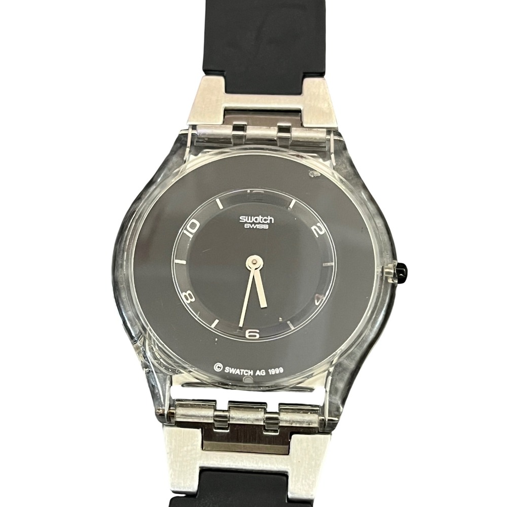 Swatch Skin Watch Unisex OS Black Silver AG 1999 Swiss Made SFK116